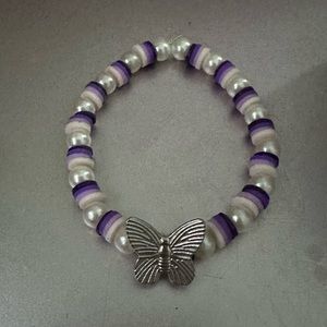 Purple butterfly bracelet
